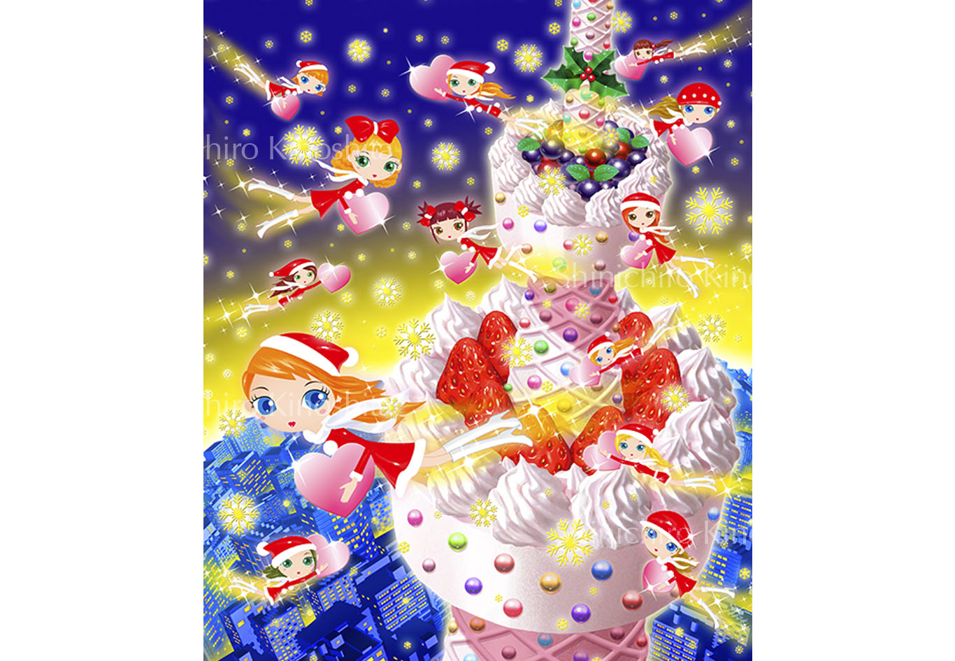 MEIJI クリスマスポスターイラスト-Designed by VAL CREATIVE AGENCY